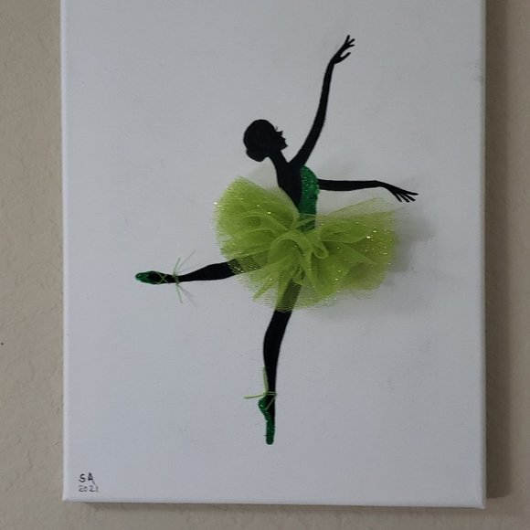 PAINTING Ballet Dancer Ballerina Art Wall Decor on Stretched Canvas HANDMADE - Picture 4 of 8